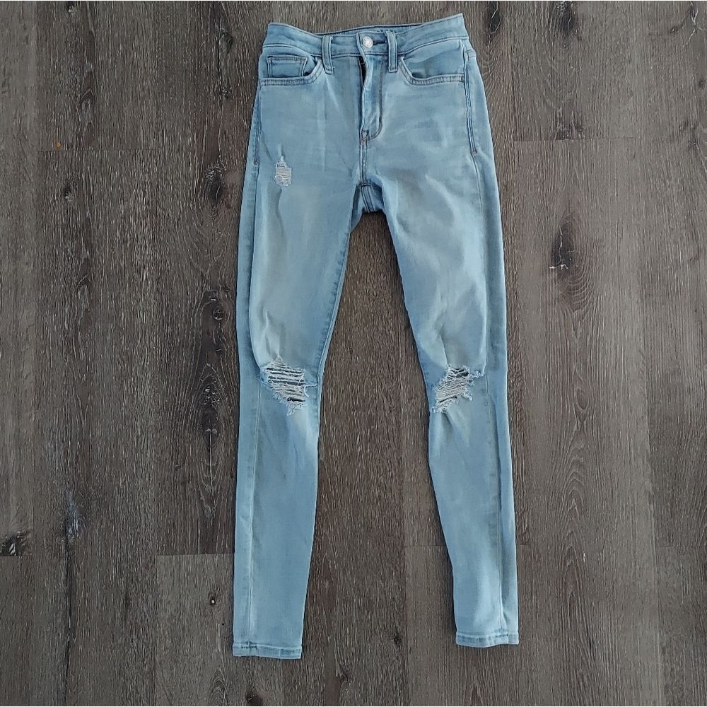 Arizona Jean Co. Distressed High Rise Jegging Skinny Jean Size 0